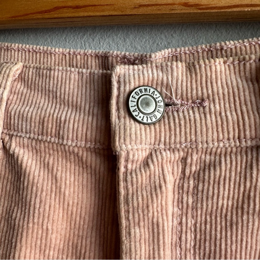 Brandy Melville Corduroy High Rise Raw Hem Denim Mini Skirt in Dusty Pink - Picture 7 of 10